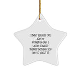 Funny Star Ornament Gifts for Father-in-law, Christmas Unique Presents from Family, Father-in-law Star Gift - Image 1